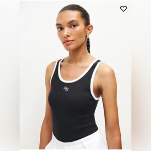 Reformation Black and White Fitted Tank Top